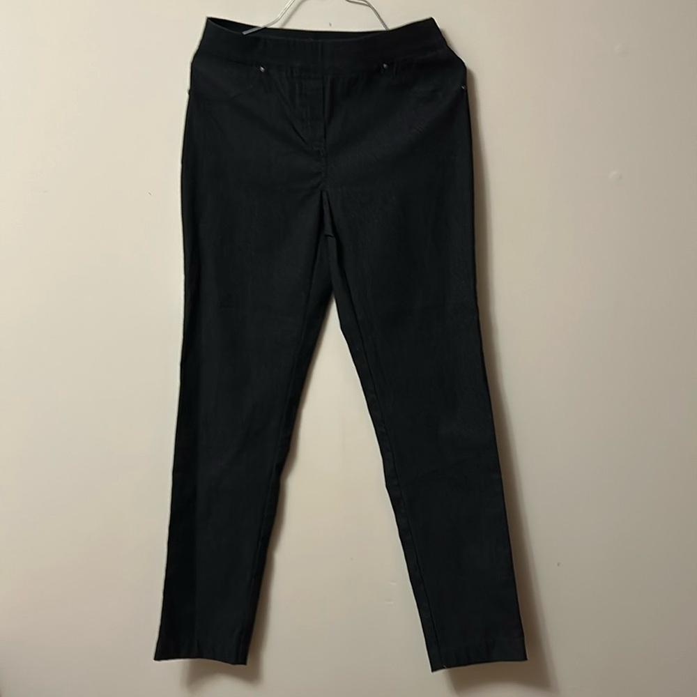 Linda Matthew’s New York pants stretchy pull-on dark grey new w/o tags size S